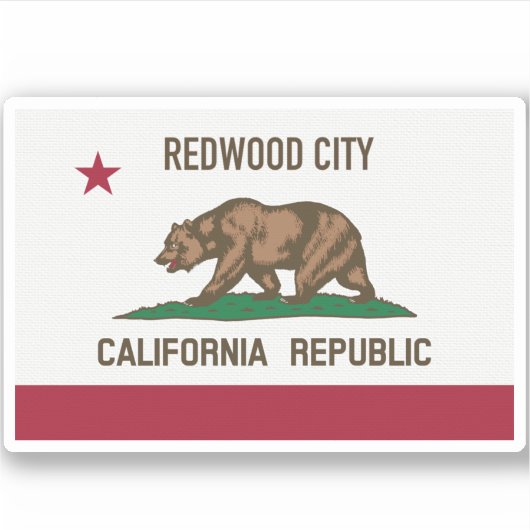 Redwood City CA Sticker (Voorkant)