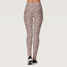 Redwood-Cream Paisley Pattern-Leggings Leggings