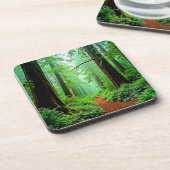 Redwood Forest Misty Tranquility Ontwerp Bier Onderzetter (Linkerzijde)
