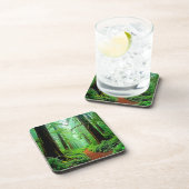 Redwood Forest Misty Tranquility Ontwerp Bier Onderzetter (Rechterzijde)