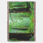 Redwood Forest Misty Tranquility Ontwerp Deken (Voorkant Verticaal)