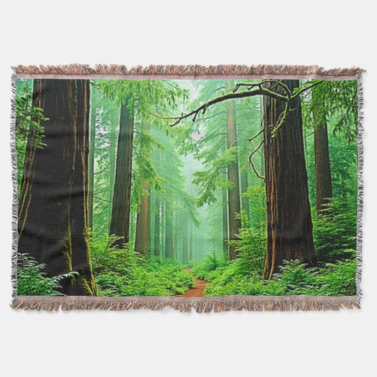 Redwood Forest Misty Tranquility Ontwerp Deken (Voorkant)