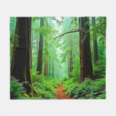 Redwood Forest Misty Tranquility Ontwerp Fleece Deken (Voorkant (Horizontaal))