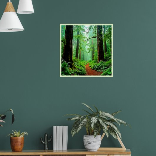 Redwood Forest Misty Tranquility Ontwerp Poster (Woonkamer 1)