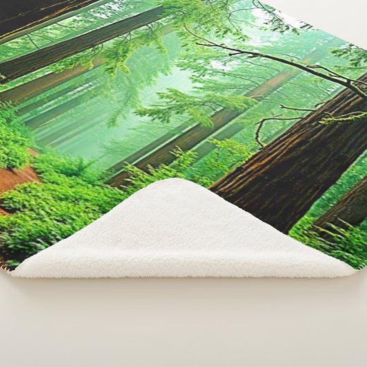 Redwood Forest Misty Tranquility Ontwerp Sherpa Deken (3/4)