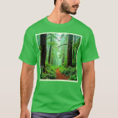 Redwood Forest Misty Tranquility Ontwerp T-shirt (Voorkant)