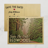 Redwood Forest Save the Date Humboldt California Aankondigingskaart (Voorkant / Achterkant)