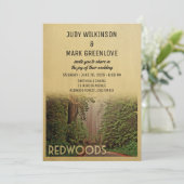 Redwood Forest Wedding Invitation Humboldt County Kaart (Staand voorkant)