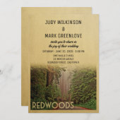 Redwood Forest Wedding Invitation Humboldt County Kaart (Voorkant / Achterkant)
