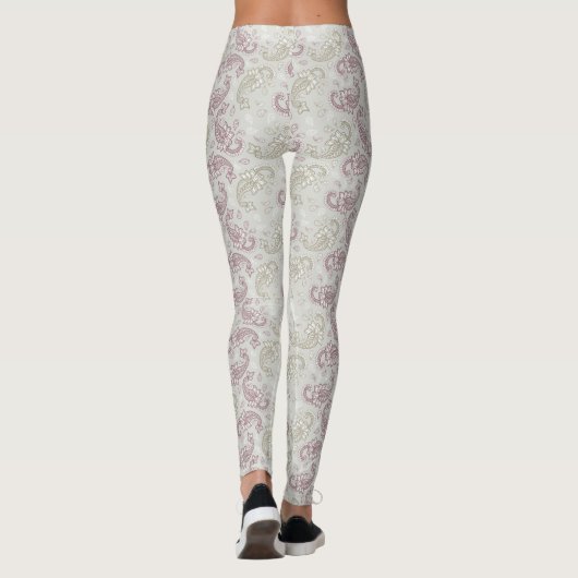 Redwood-Green Paisley Pattern-Leggings Leggings (Achterkant)