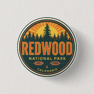 Redwood nationaal staatspark, Californische kust Ronde Button 3,2 Cm