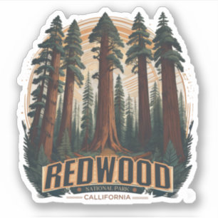 Redwood nationaal staatspark, Kust Californië Sticker