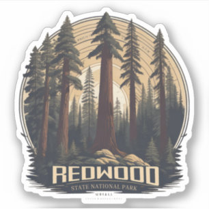 Redwood nationaal staatspark, Kust Californië Sticker