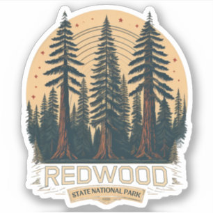 Redwood nationaal staatspark, Kust Californië Sticker