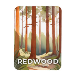 Redwood National Park | Aquarel Reis Kunst Magneet
