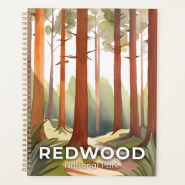 Redwood National Park | Aquarel Reis Kunst Planner
