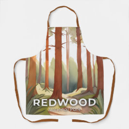 Redwood National Park | Aquarel Reis Kunst Schort