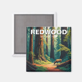 Redwood National Park California Elk Magneet (Voorkant / Achterkant)