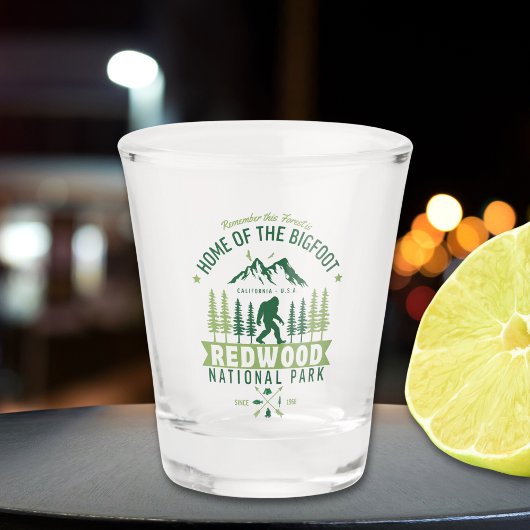 Redwood National Park California Est 1968 Shot Glas