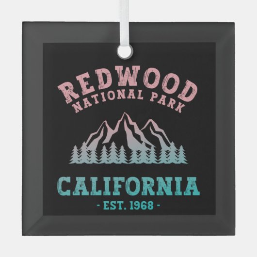 Redwood National Park California Gradient Glas Ornament (Voorkant)
