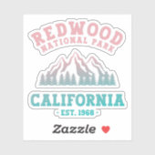 Redwood National Park California Gradient Sticker (Vel)