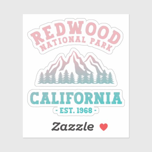 Redwood National Park California Gradient Sticker (Vel)