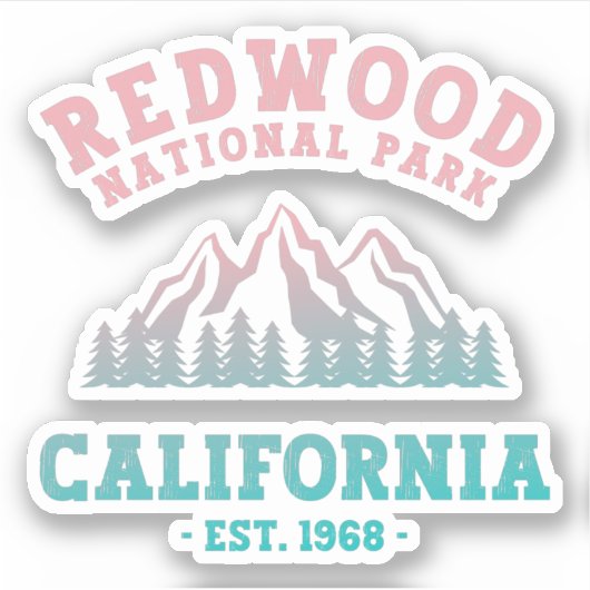 Redwood National Park California Gradient Sticker (Voorkant)