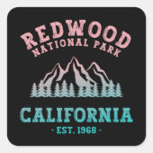 Redwood National Park California Gradient Vierkante Sticker (Voorkant)