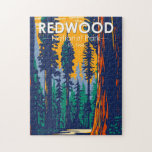 Redwood National Park California  Legpuzzel<br><div class="desc">Ontwerp van vectorillustraties van sequoiia's. Het park beschermt uitgestrekte prairies,  eikenbossen,  wilde rivieren en 40 mijl lange kust.</div>