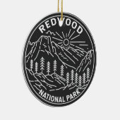 Redwood National Park California  Monoline Keramisch Ornament (Rechts)