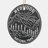 Redwood National Park California  Monoline Keramisch Ornament (Links)