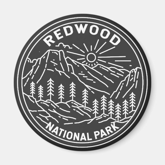 Redwood National Park California  Monoline Magneet (Voorkant)