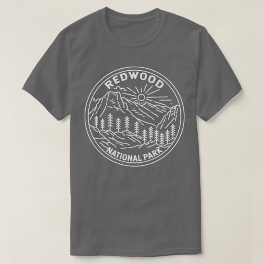 Redwood National Park California Monoline T-shirt (Design voorkant)
