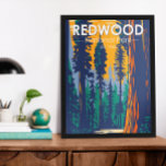 Redwood National Park California  Poster<br><div class="desc">Ontwerp van vectorillustraties van sequoiia's. Het park beschermt uitgestrekte prairies,  eikenbossen,  wilde rivieren en 40 mijl lange kust.</div>