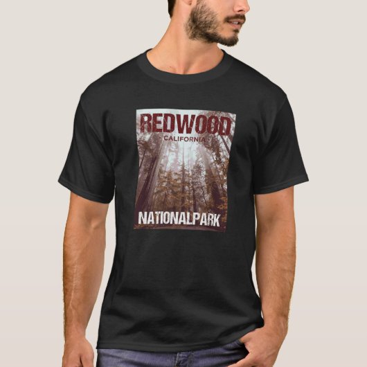 Redwood National Park California Poster Design T-shirt (Voorkant)