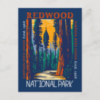 Redwood National Park California Retro Distress