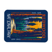 Redwood National Park California Retro Distress Magneet (Horizontaal)