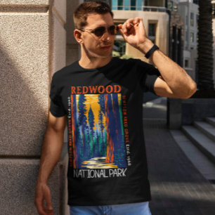 Redwood National Park California Retro Distress T-shirt