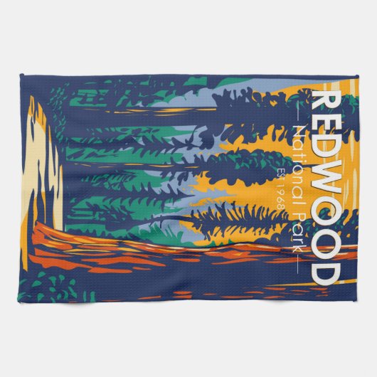 Redwood National Park California Theedoek (Horizontaal)