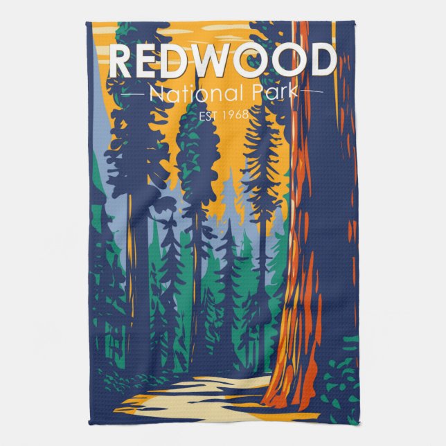 Redwood National Park California  Theedoek (Verticaal)