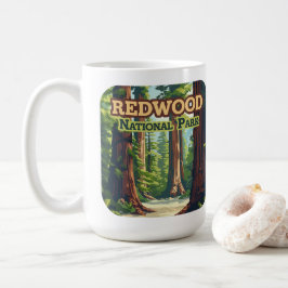 Redwood National Park California Tree Retro Koffiemok