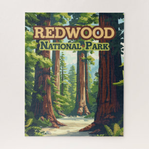 Redwood National Park California Tree Retro Legpuzzel