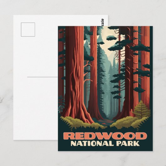 Redwood National Park California Trees Briefkaart (Voorkant / Achterkant)
