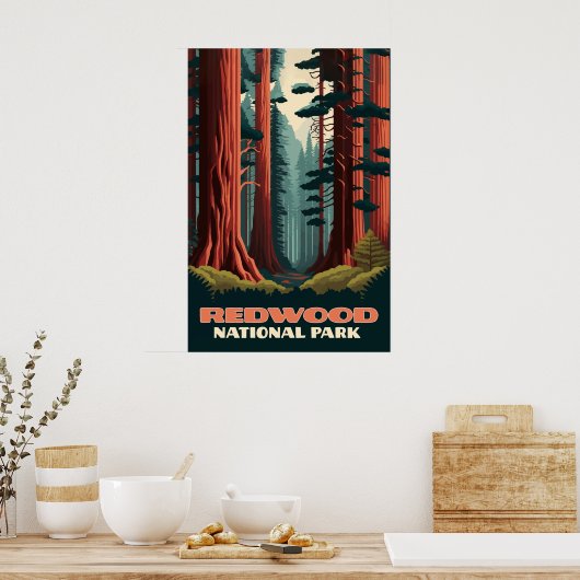 Redwood National Park California Trees Poster (Keuken)