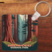 Redwood National Park California Trees Sleutelhanger (Achterkant)
