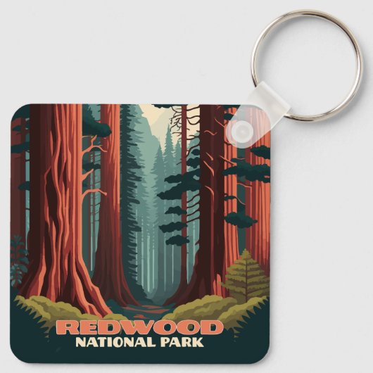Redwood National Park California Trees Sleutelhanger (Achterkant)