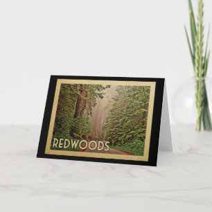 Redwood National Park California Vintage Travel Kaart