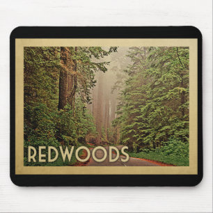 Redwood National Park California Vintage Travel Muismat