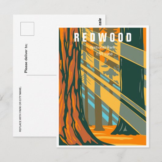 Redwood National Park Californië  bos Briefkaart (Voorkant / Achterkant)