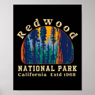 Redwood National Park Californië Retro Vintage Cam Poster